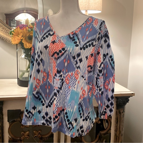 2/$20 RUBY RD. Colorful Women's Top Shirt XL - Picture 5 of 6